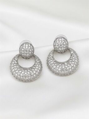 White Gold Plated Swarovski Crystal Earrings | Women’s Bridal Jewelry